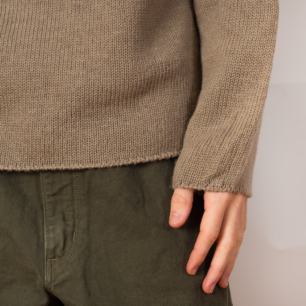 Rolled Edge Roll Neck - Taupe