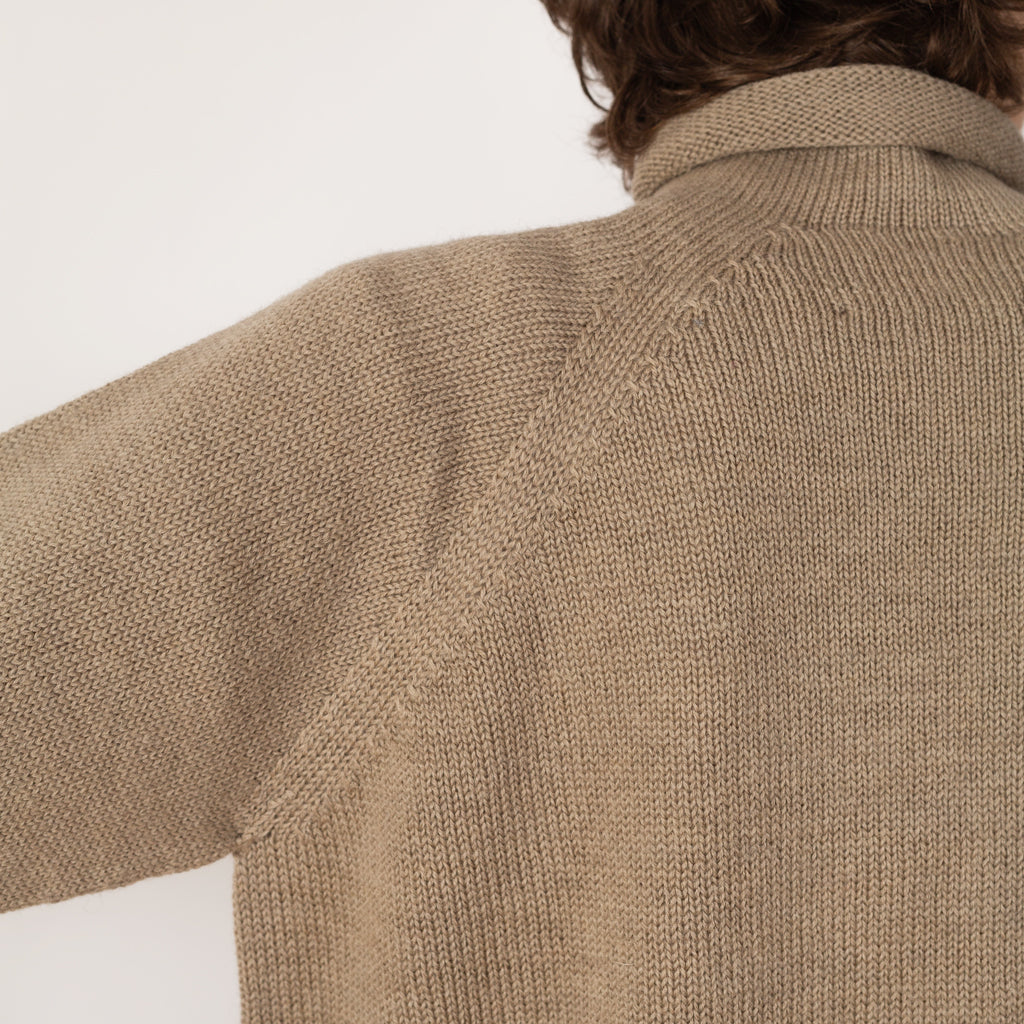 Rolled Edge Roll Neck - Taupe