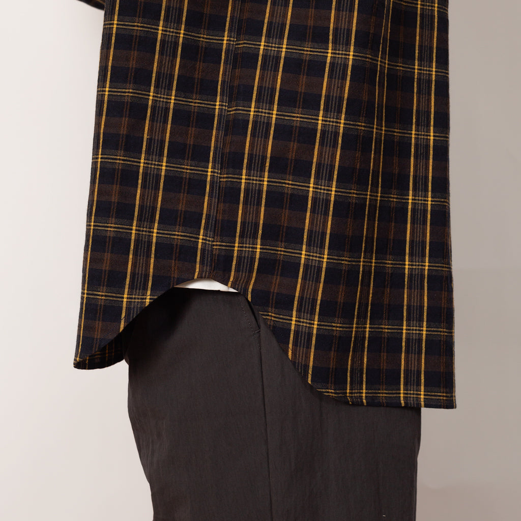 Ole Oversized Wool Check Shirt - Dark Navy Check