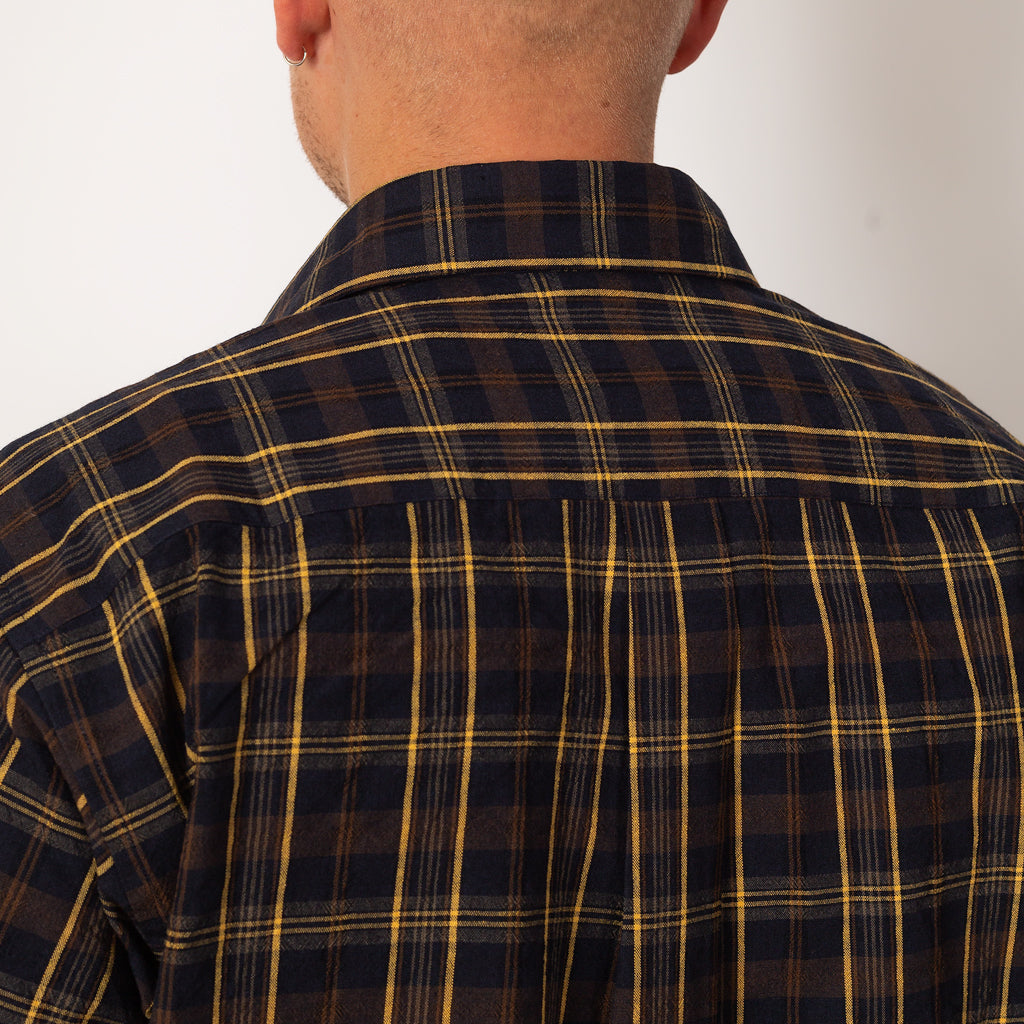 Ole Oversized Wool Check Shirt - Dark Navy Check