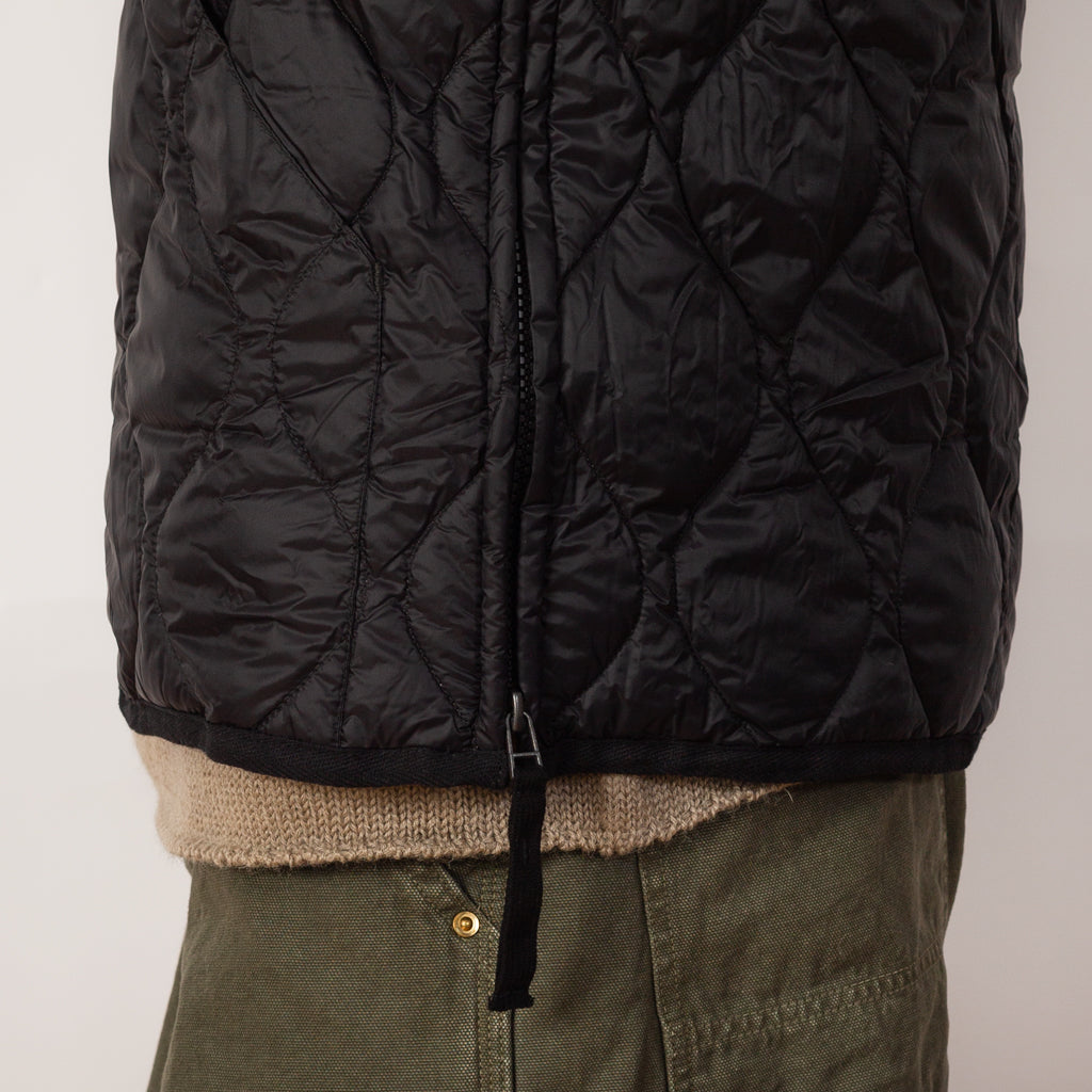 Military Hi Neck Zip Down Jacket - Black