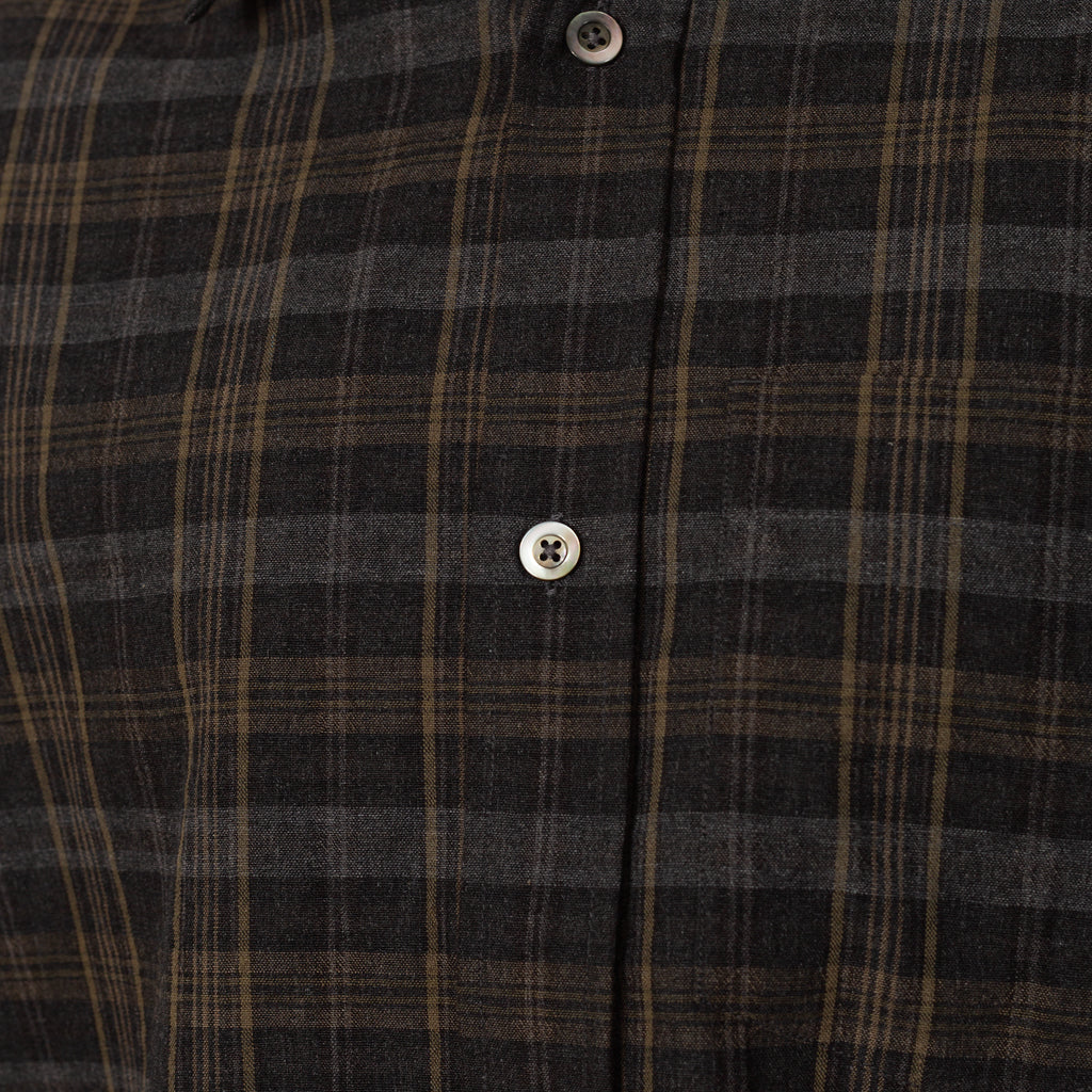Ole Oversized Wool Check Shirt - Charcoal Grey