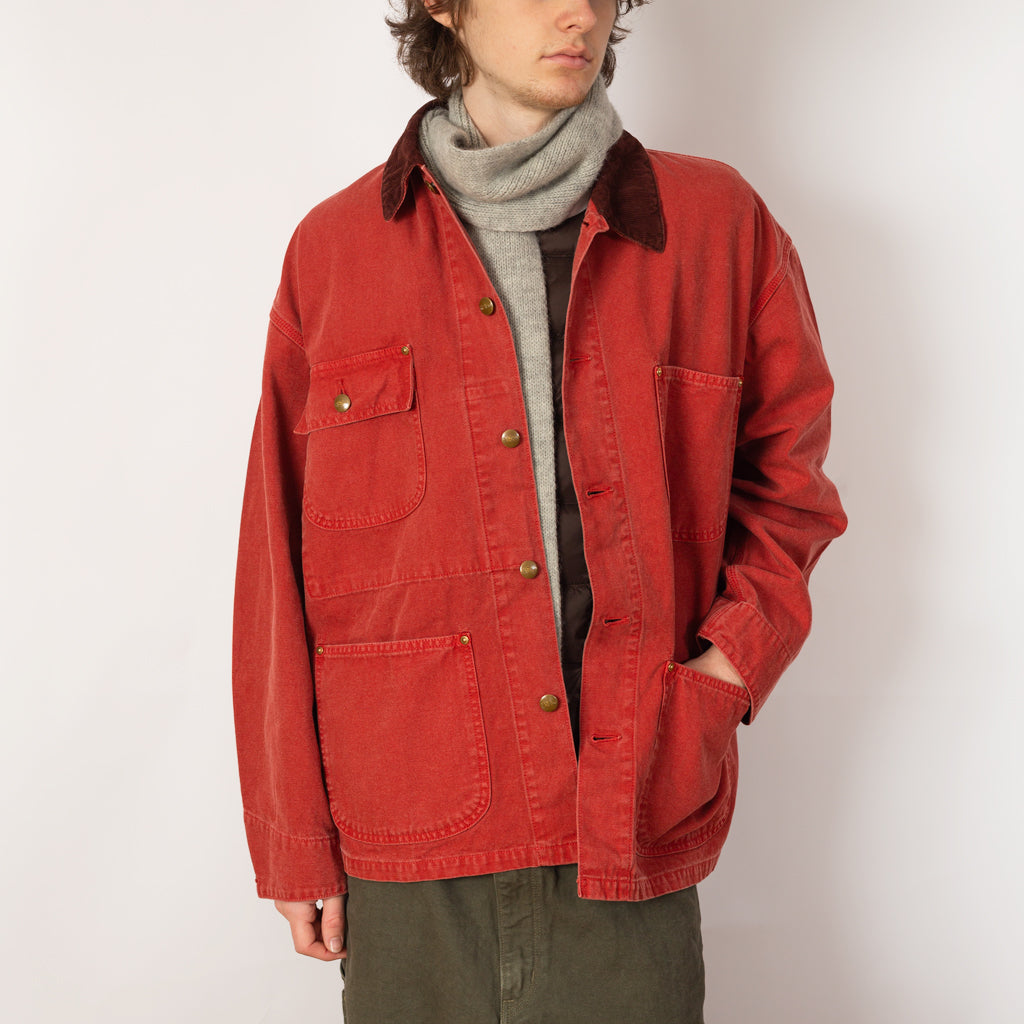 Relax Fit Oxford Coverall  - Red