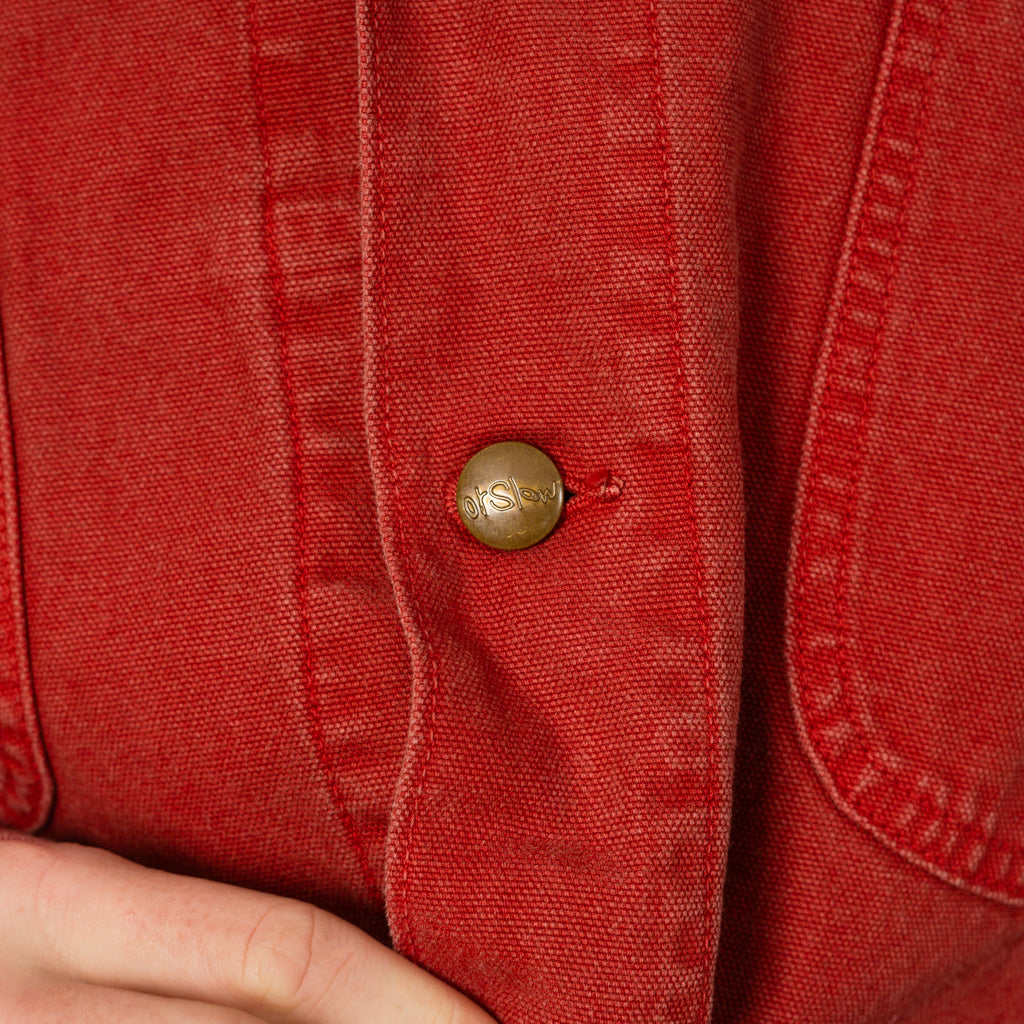 Relax Fit Oxford Coverall  - Red