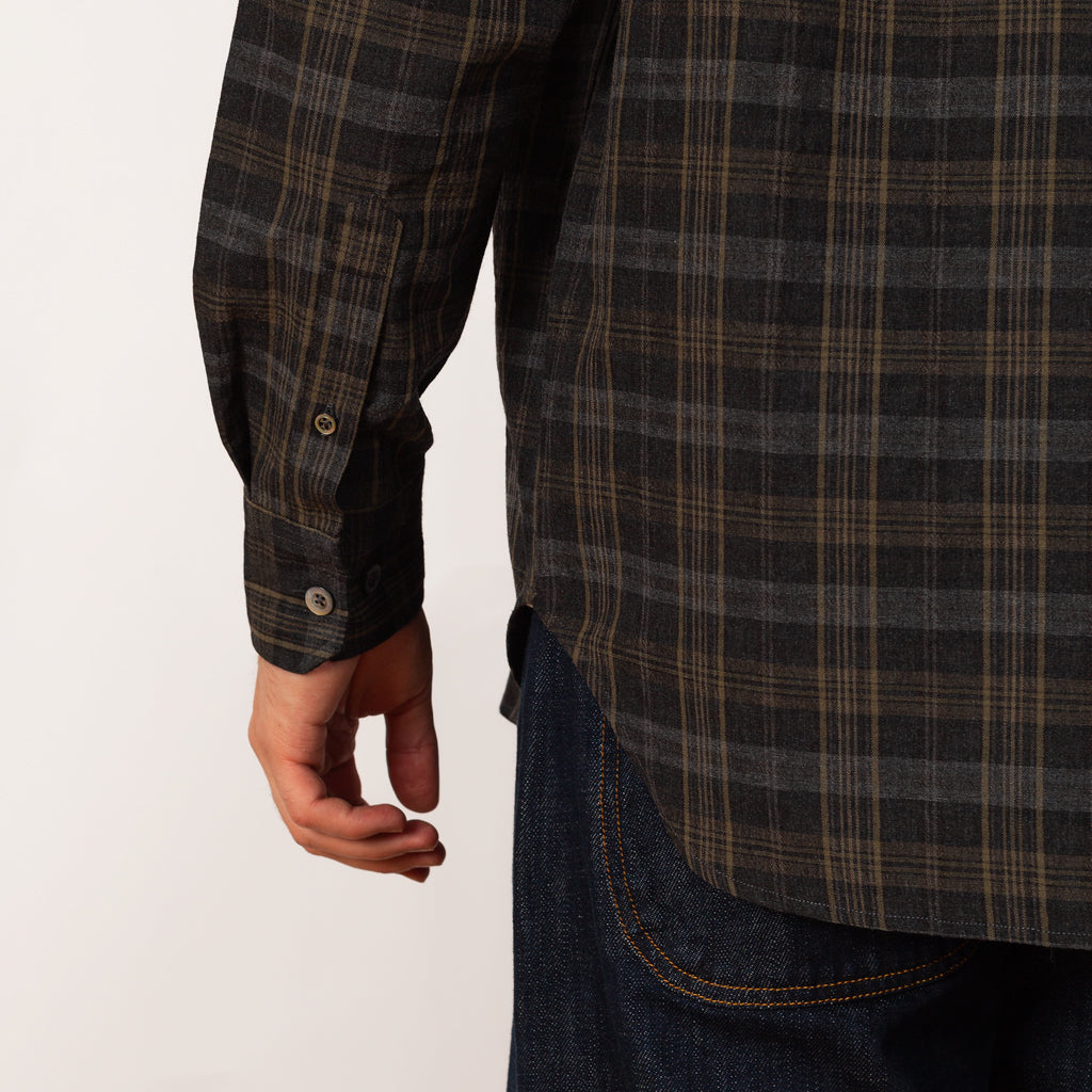 Ole Oversized Wool Check Shirt - Charcoal Grey