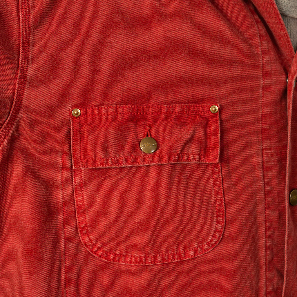 Relax Fit Oxford Coverall  - Red