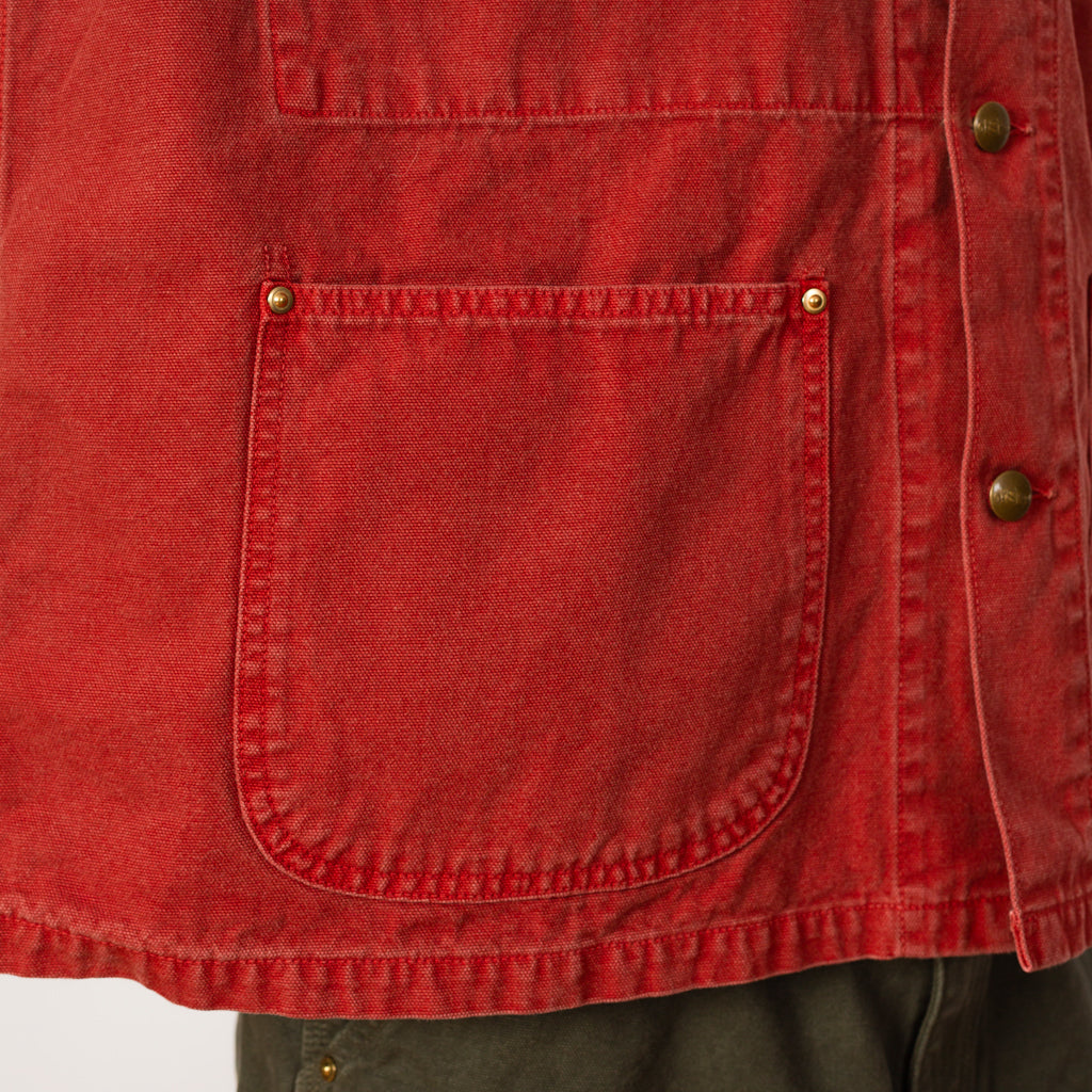 Relax Fit Oxford Coverall  - Red