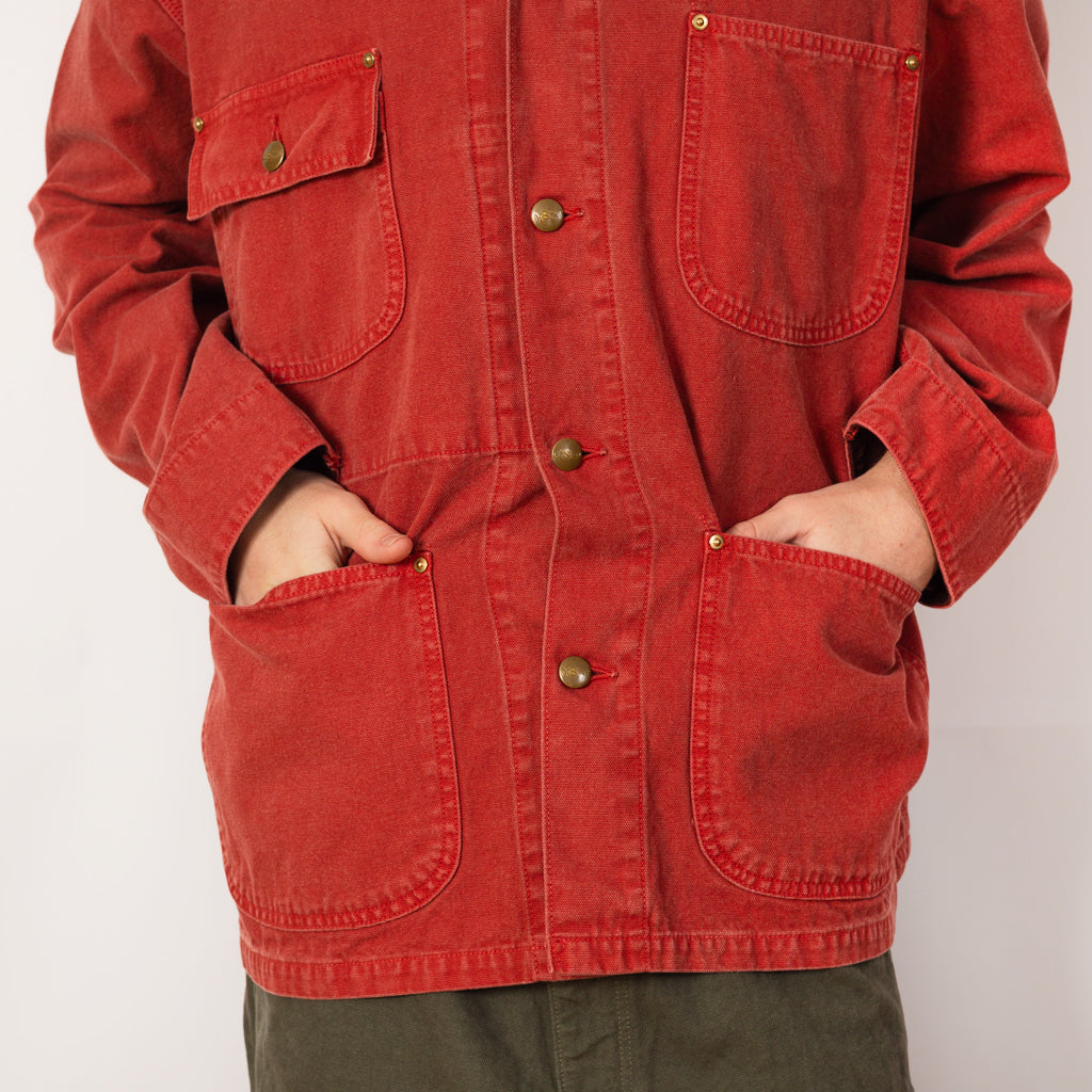 Relax Fit Oxford Coverall  - Red