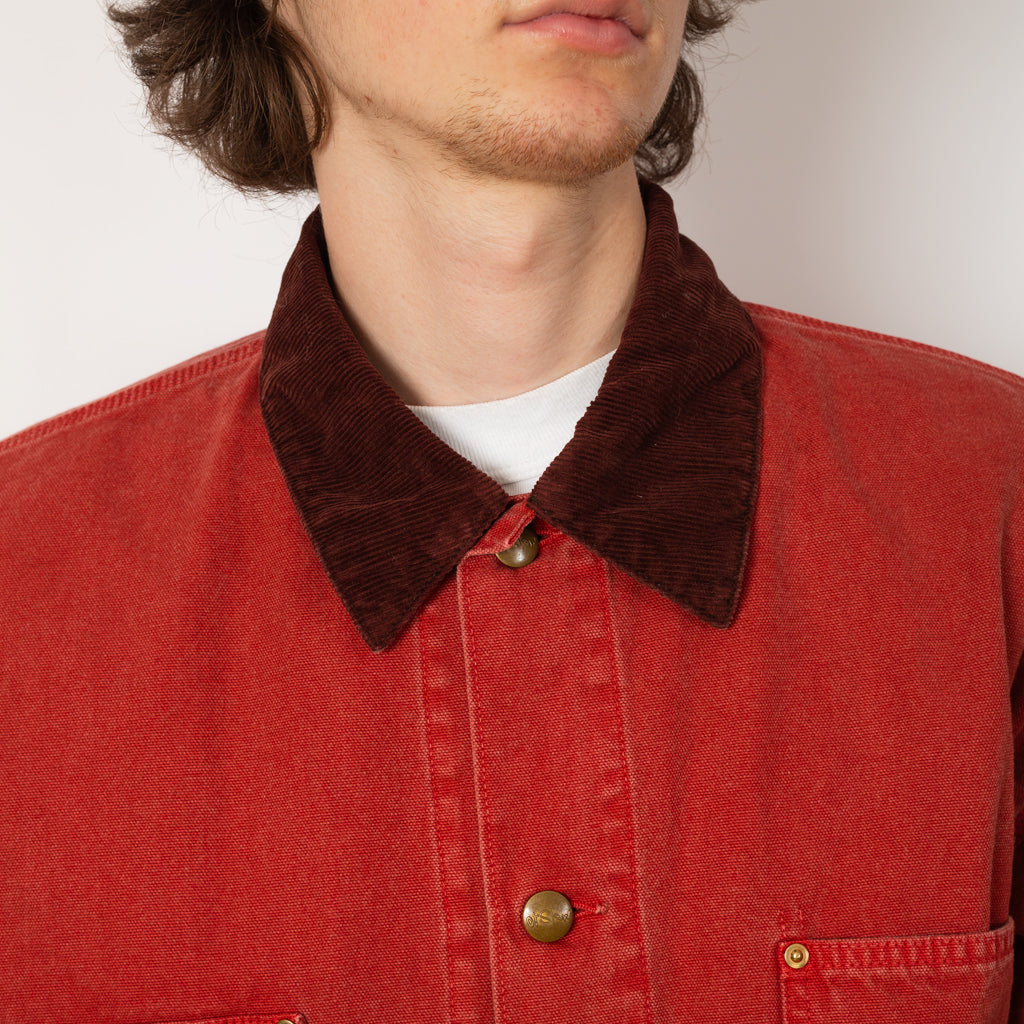 Relax Fit Oxford Coverall  - Red