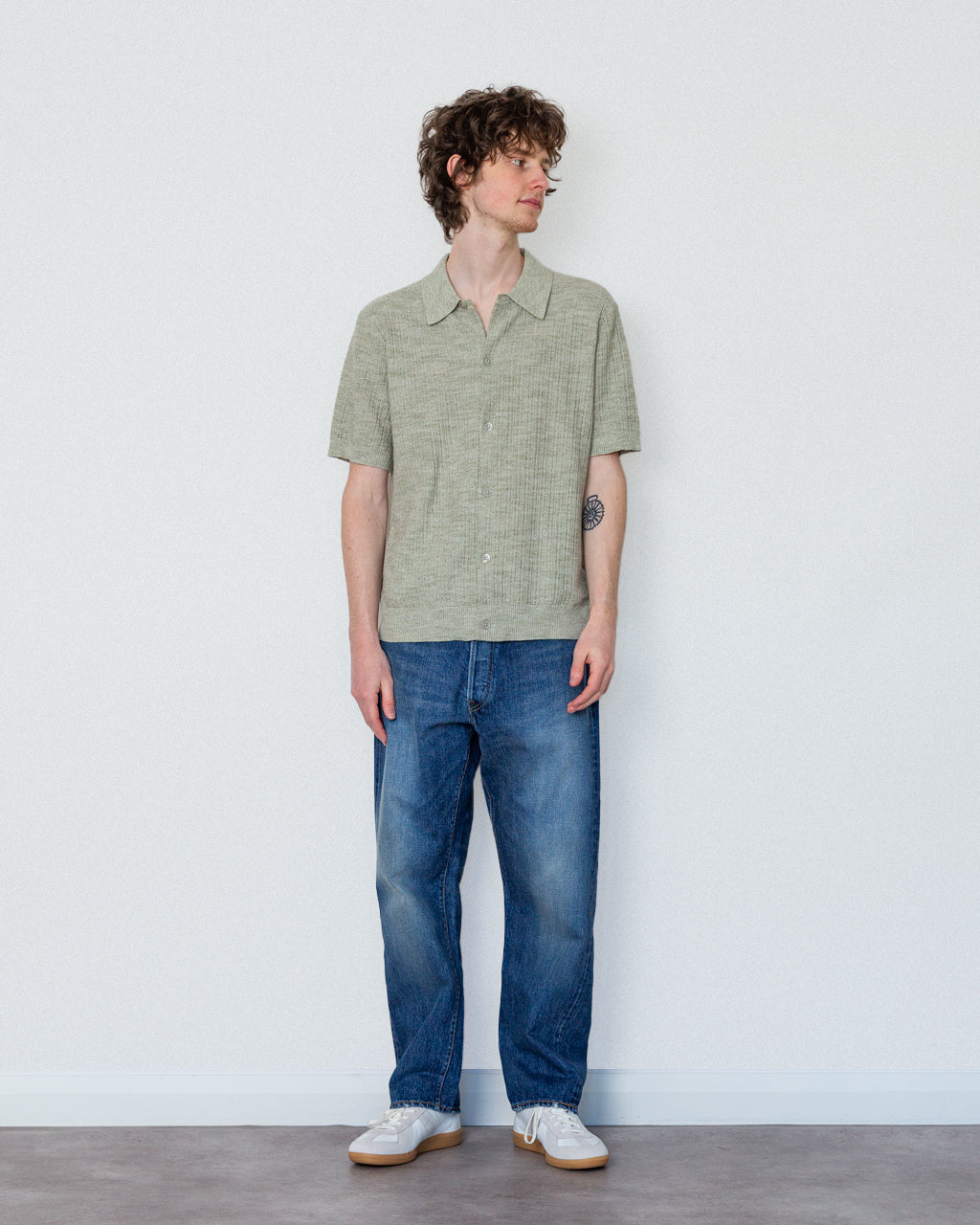 Nolan Polo Cardigan 6695 - Sage Mouline
