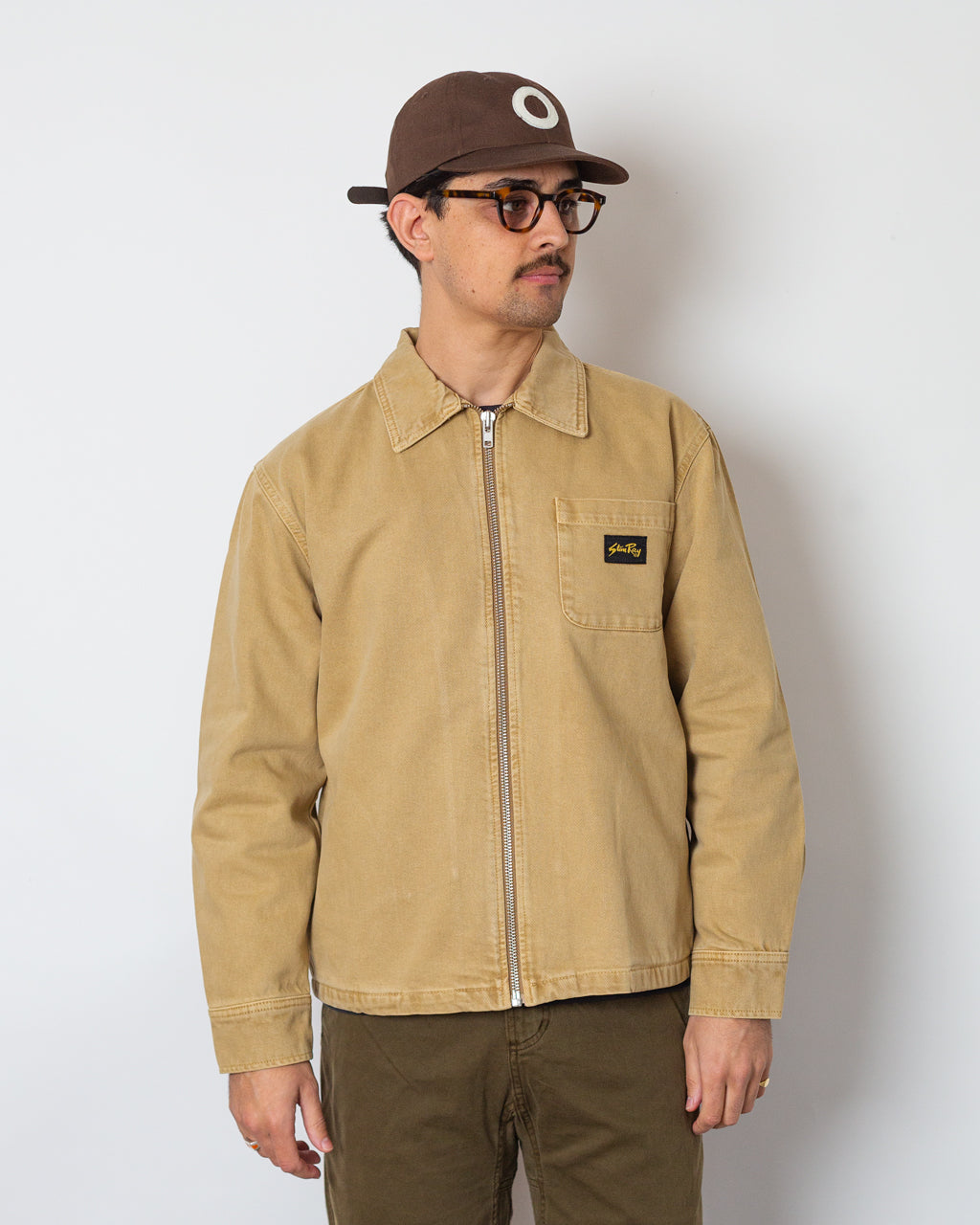 トップス 25aw RAYON TWILL FRONT ZIP SHIRT Zip Shirt - Apple Cinnamon Twill | Stan Ray | Peggs & son.