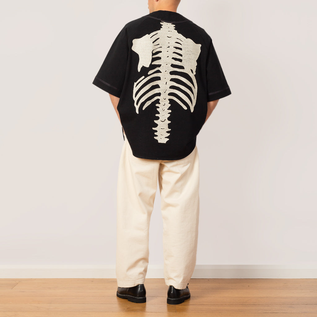 16 Densed Jersey Baseball Shirt (Bone) - Black