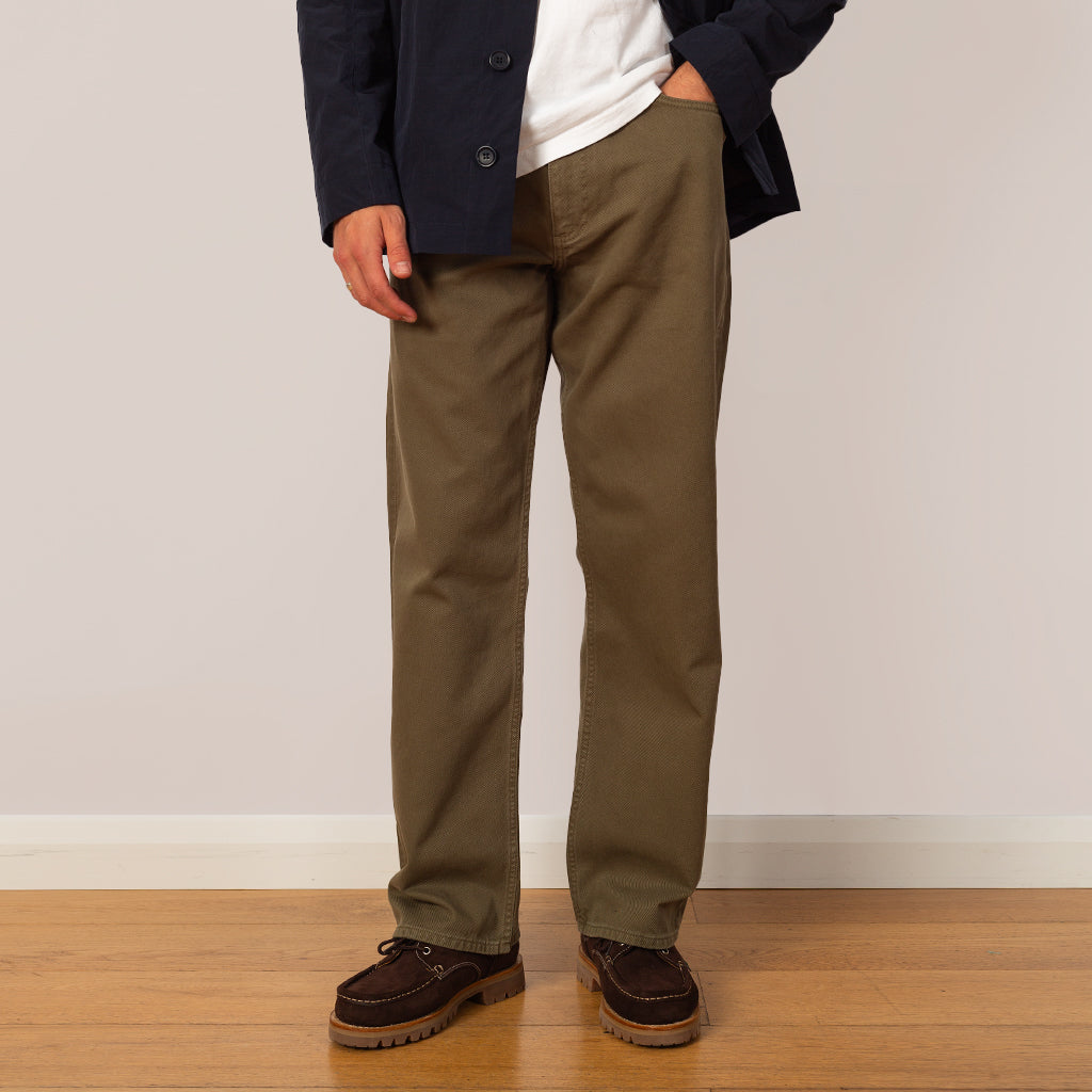 Mogens Relaxed 5 Pocket Heavy Twill - Olive Night