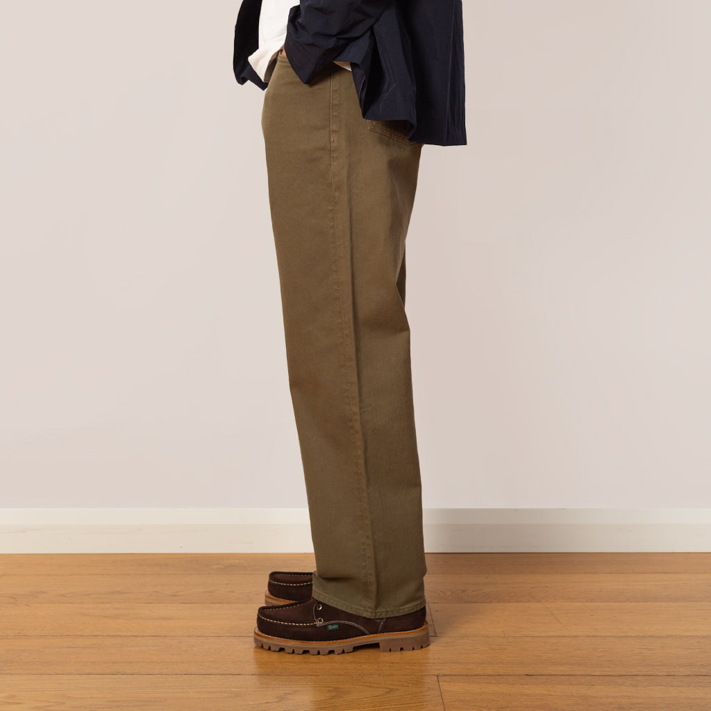 Mogens Relaxed 5 Pocket Heavy Twill - Olive Night