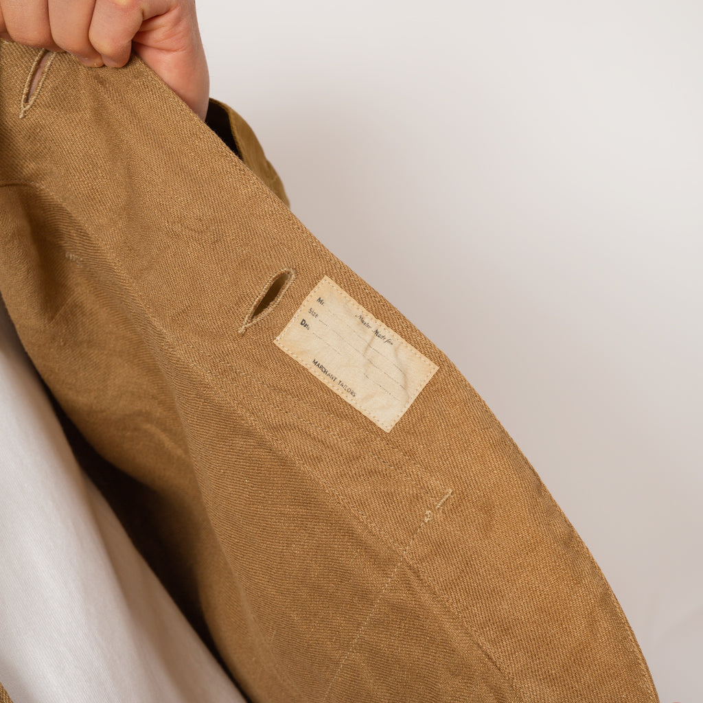 Linen Gabardine Ringoman Coverall - Beige