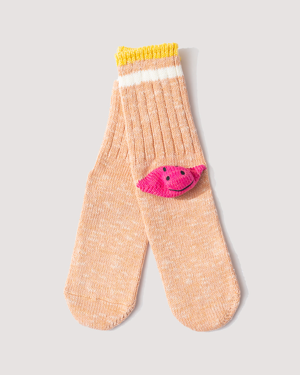 60 Yarn Happy Heel Socks - Orange/Pink | Kapital | Peggs & son.