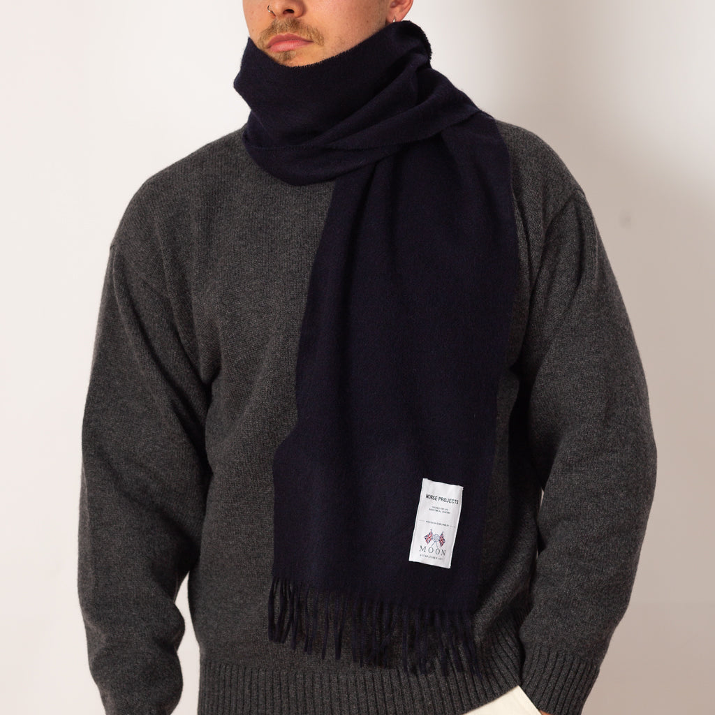 Norse Moon Merino Scarf - Dark Navy