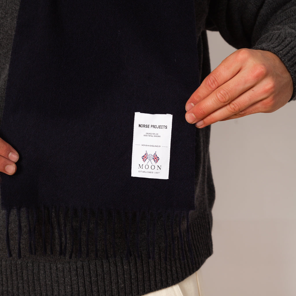 Norse Moon Merino Scarf - Dark Navy