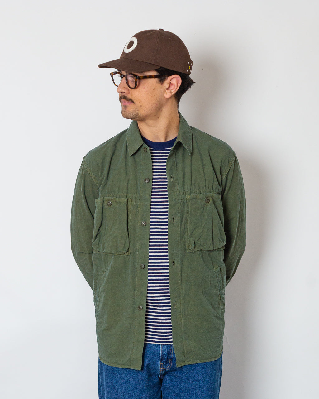 High Density Work Shirt Jacket - Olive | Sage De Cret | Peggs & son.