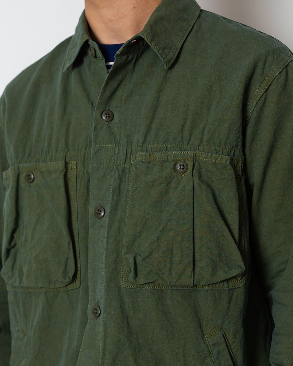 High Density Work Shirt Jacket - Olive | Sage De Cret | Peggs & son.
