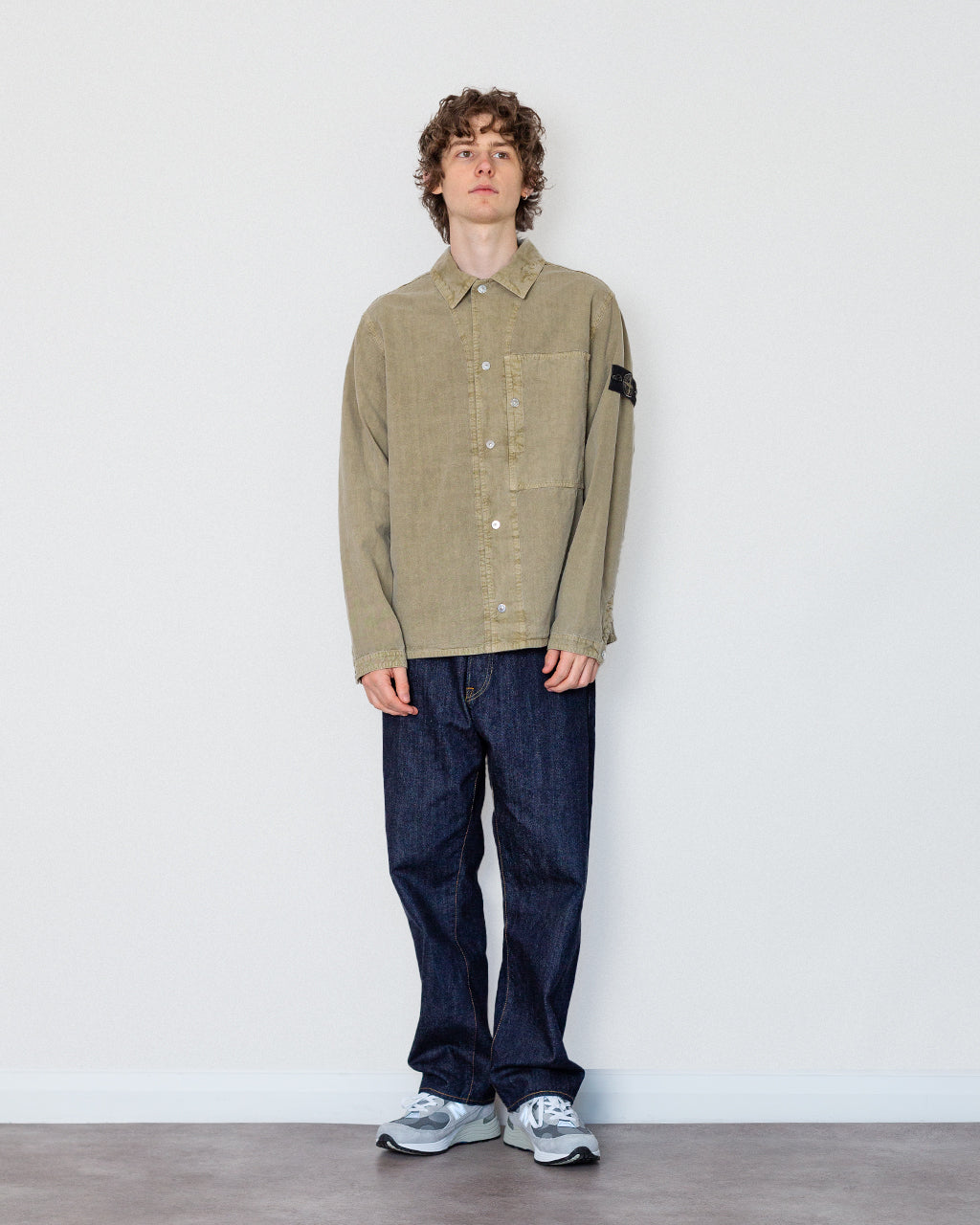 Mineral Dyed Panama Cotton Shirt - Military Green V005G