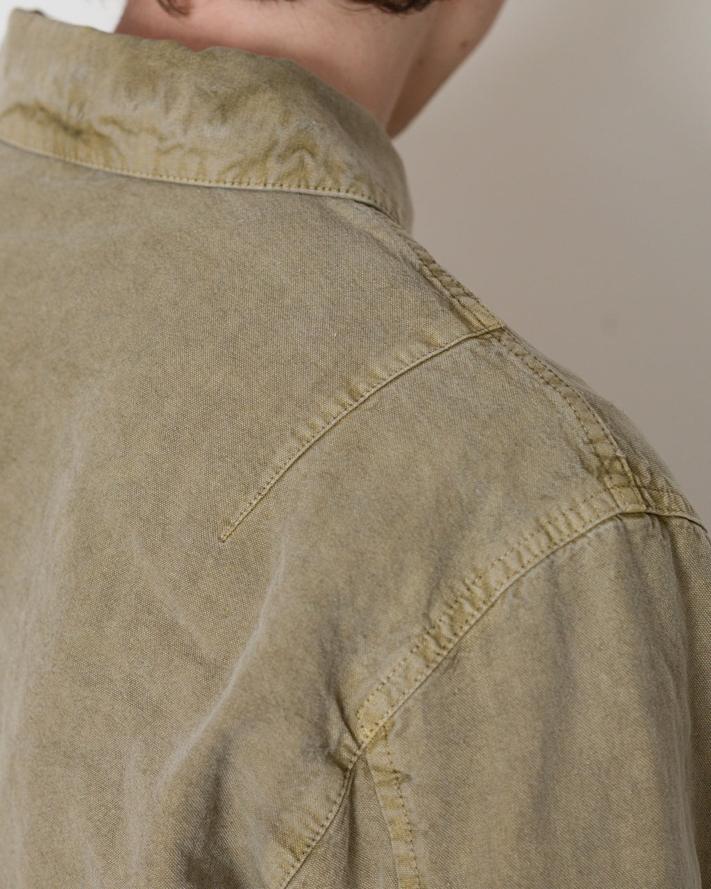 Mineral Dyed Panama Cotton Shirt - Military Green V005G