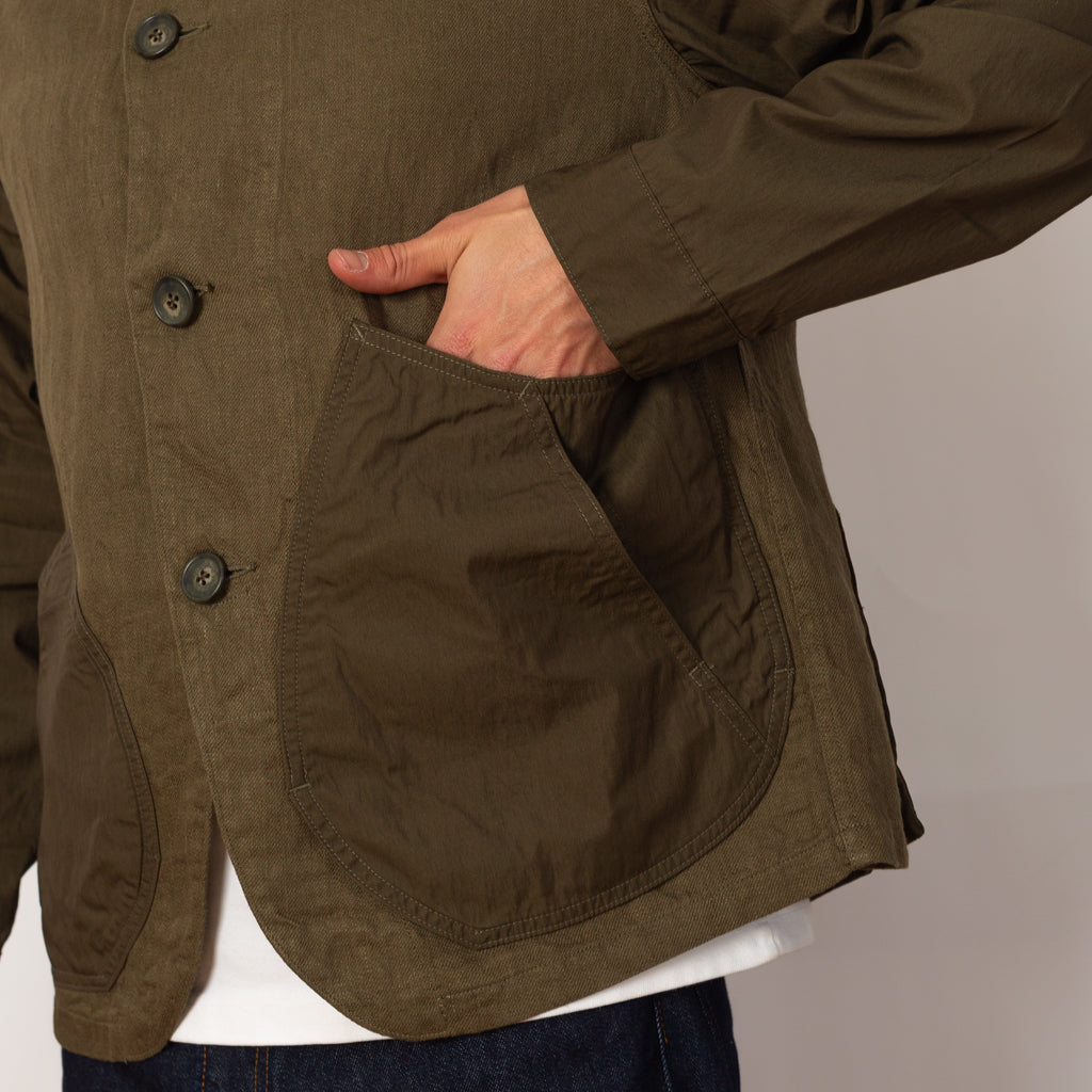 Linen Gabardine Ringoman Coverall - Khaki