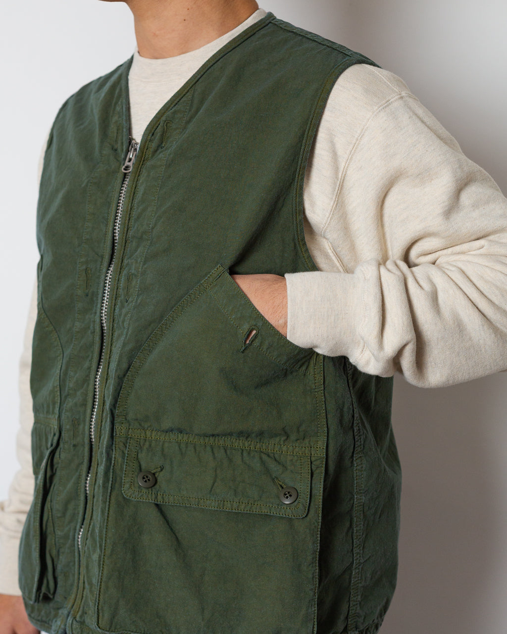 High Density Work Vest - Olive | Sage De Cret | Peggs & son.