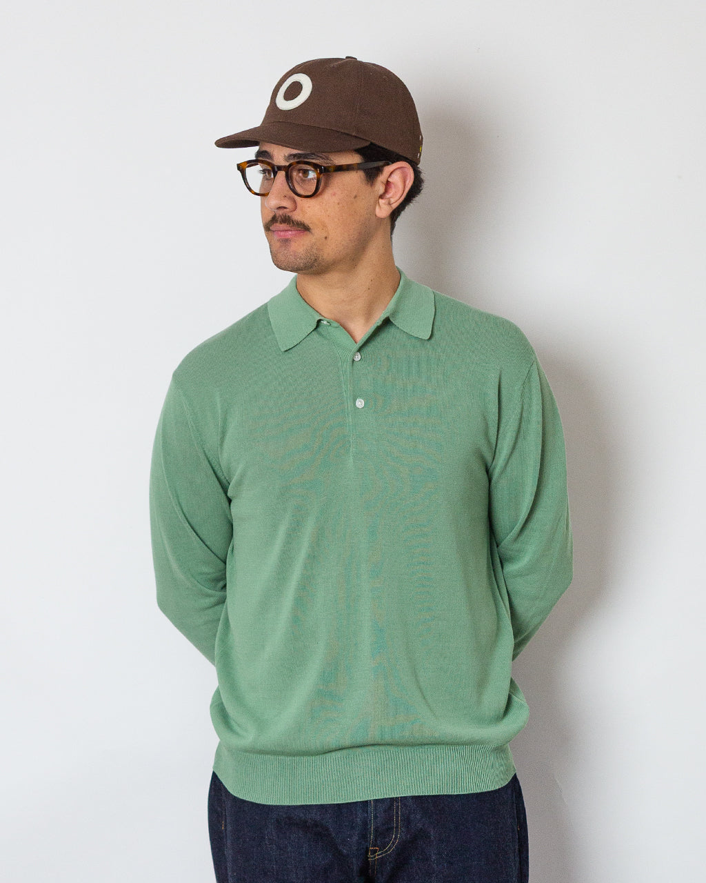 Knit Polo 12G L/S - Light Green