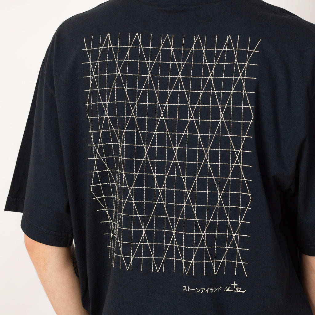 Japanese Embroidered T-Shirt - Navy - V0020