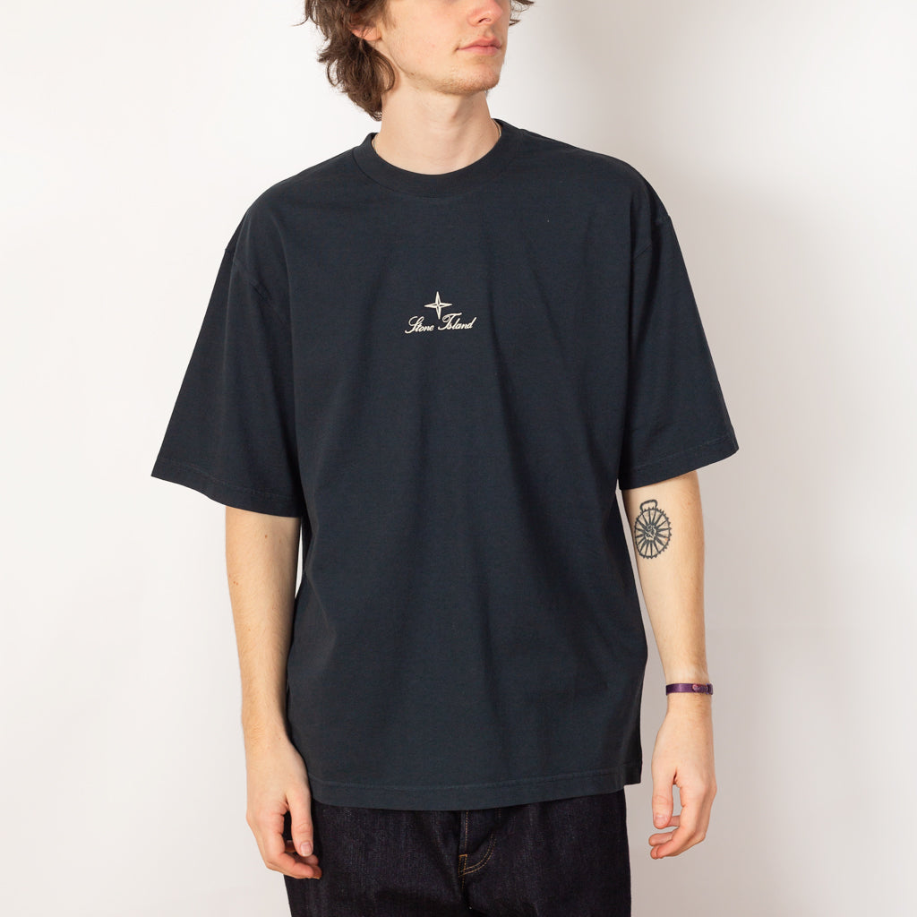 Japanese Embroidered T-Shirt - Navy - V0020