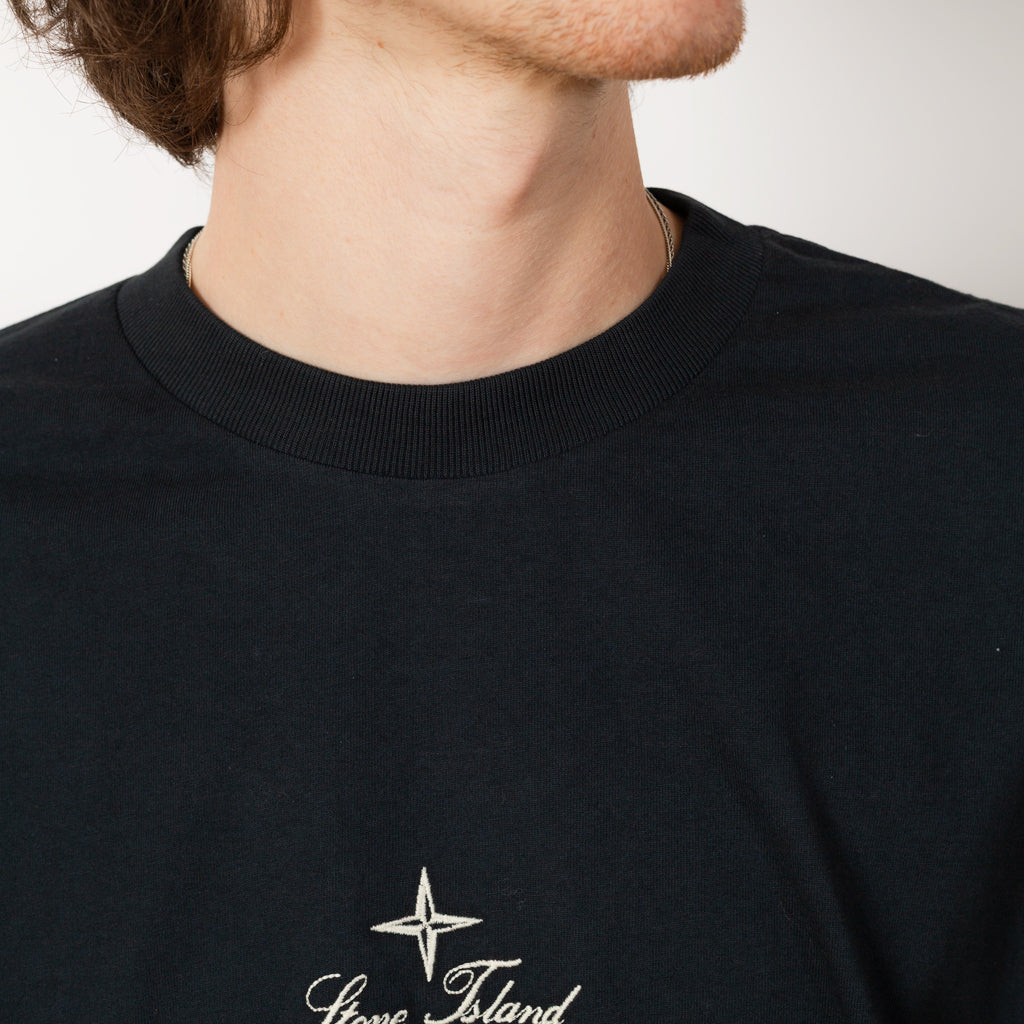 Japanese Embroidered T-Shirt - Navy - V0020