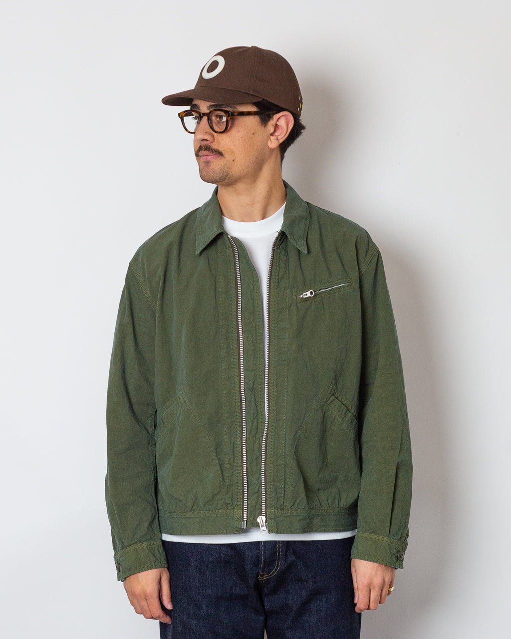 High Density Short Zip Jacket - Olive