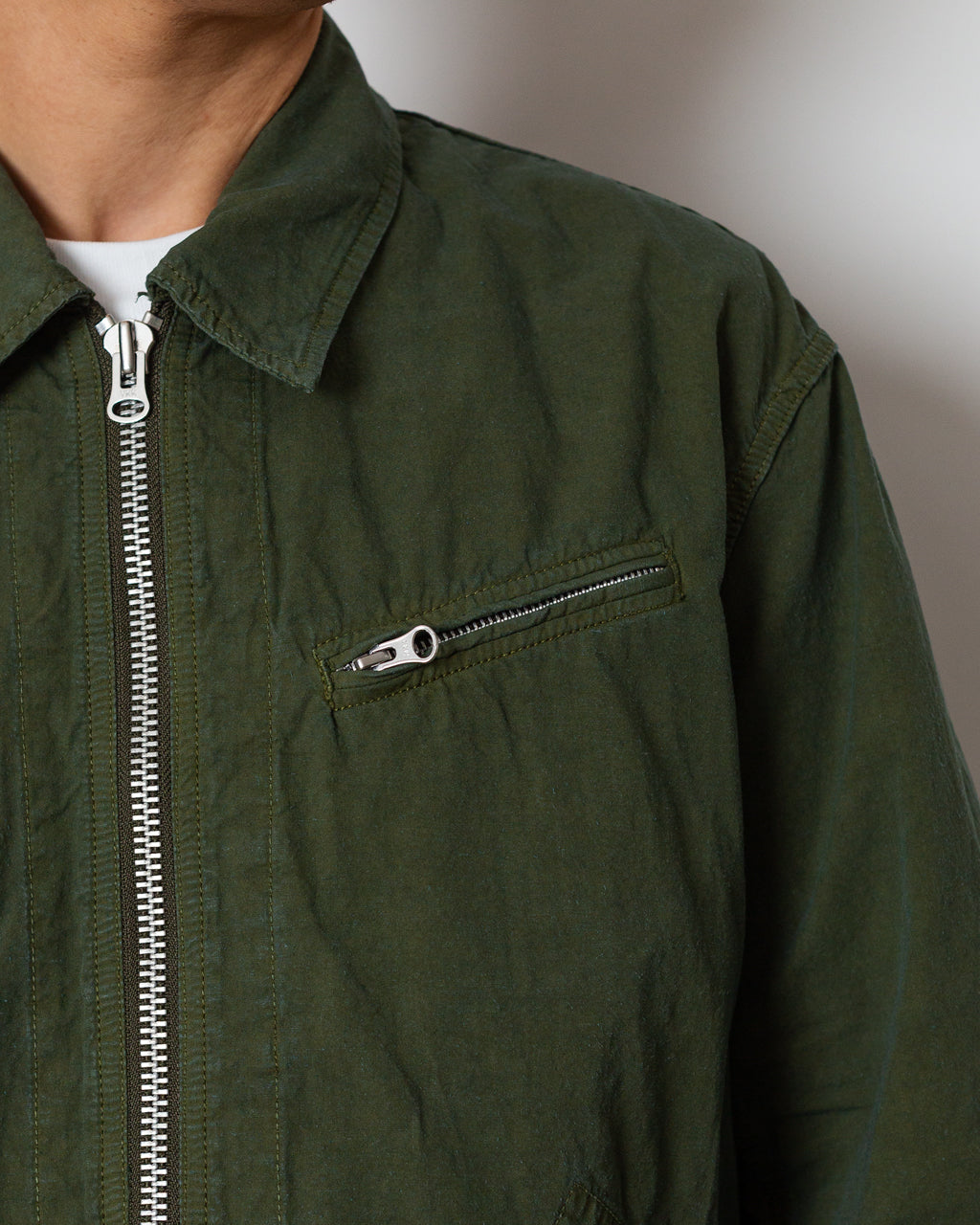 High Density Short Zip Jacket - Olive