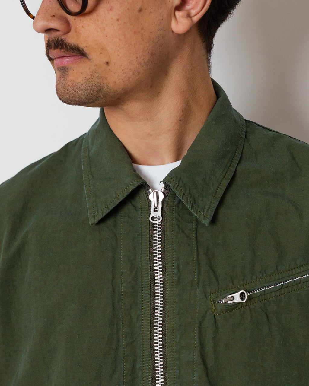High Density Short Zip Jacket - Olive