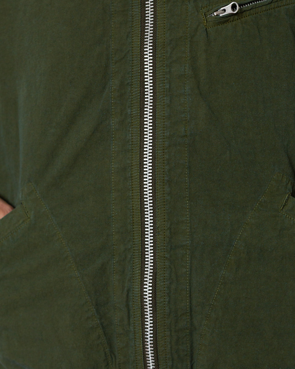 High Density Short Zip Jacket - Olive