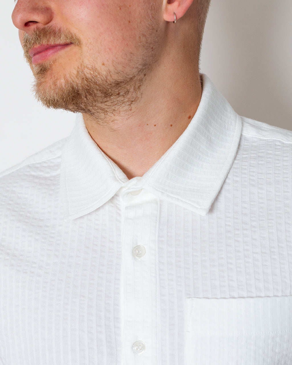 Seersucker Shirt - Blanc