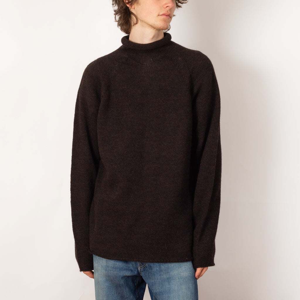 Rolled Edge Roll Neck - Ebony