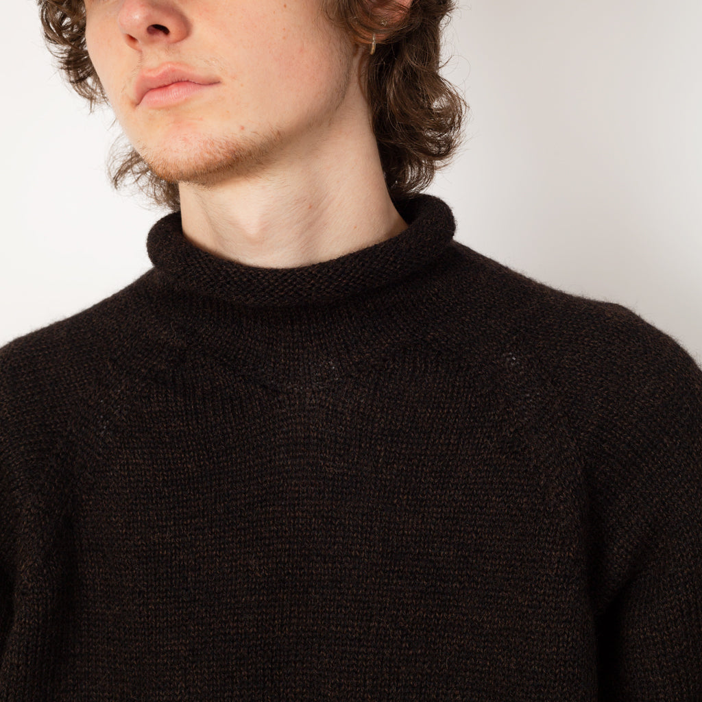 Rolled Edge Roll Neck - Ebony