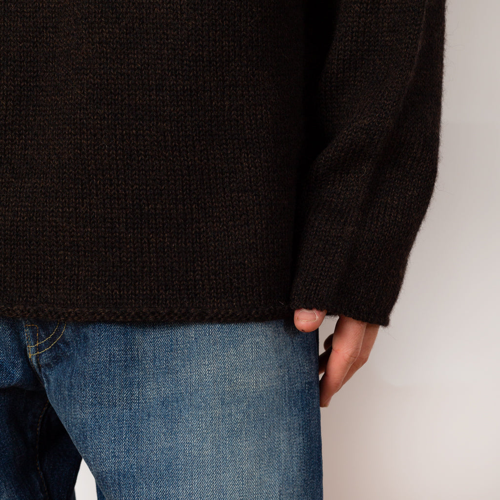 Rolled Edge Roll Neck - Ebony