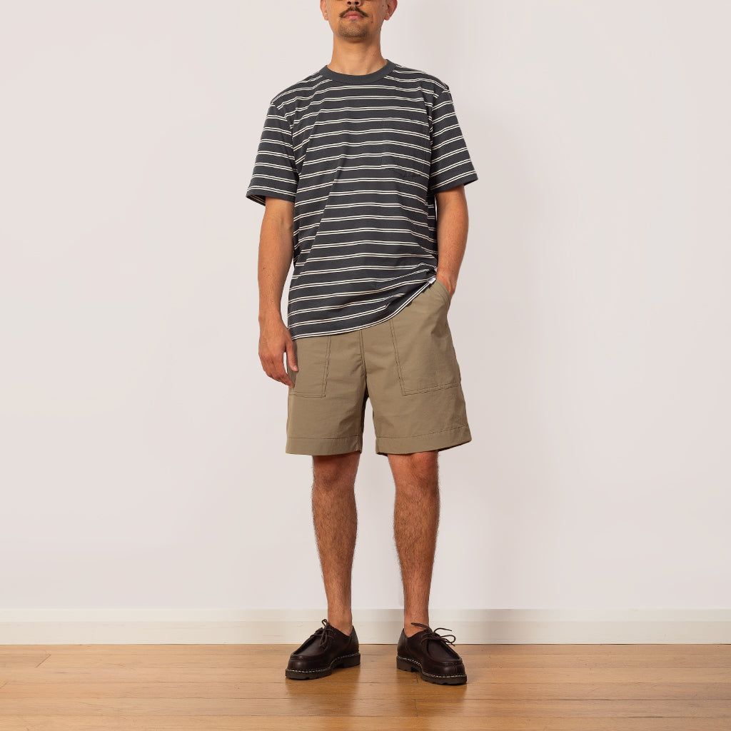 Holger Sailor Stripe Pocket Tee - Battleship Grey