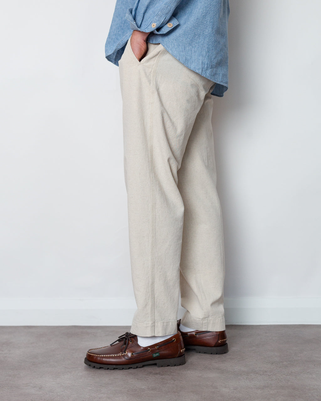 Drawcord Assembly Pant - Natural Linen Cotton Canvas