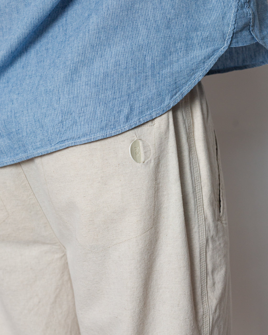 Drawcord Assembly Pant - Natural Linen Cotton Canvas