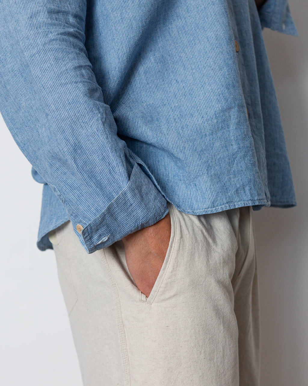 Drawcord Assembly Pant - Natural Linen Cotton Canvas