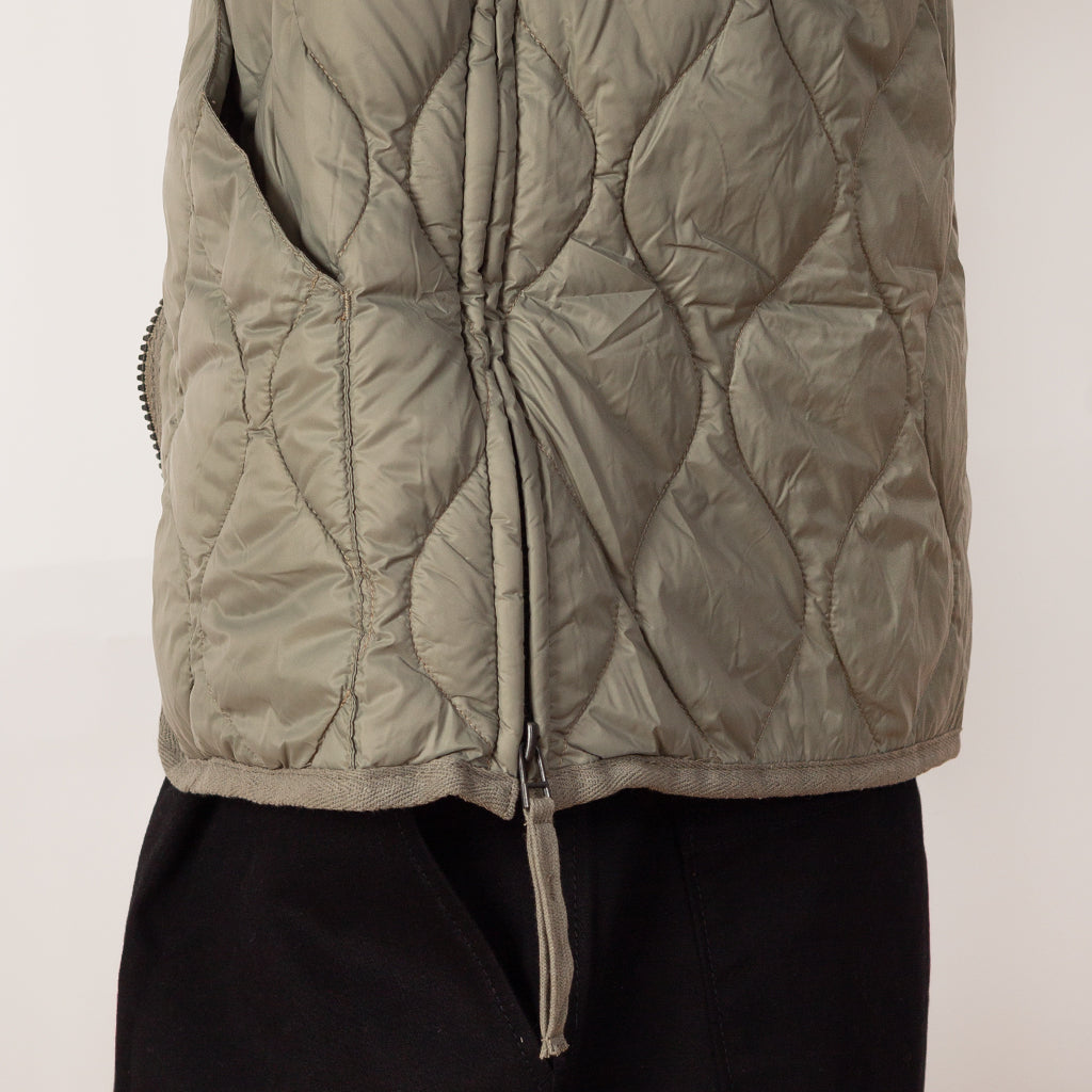 Military Hi Neck Zip Down Jacket - Dark Sage Green