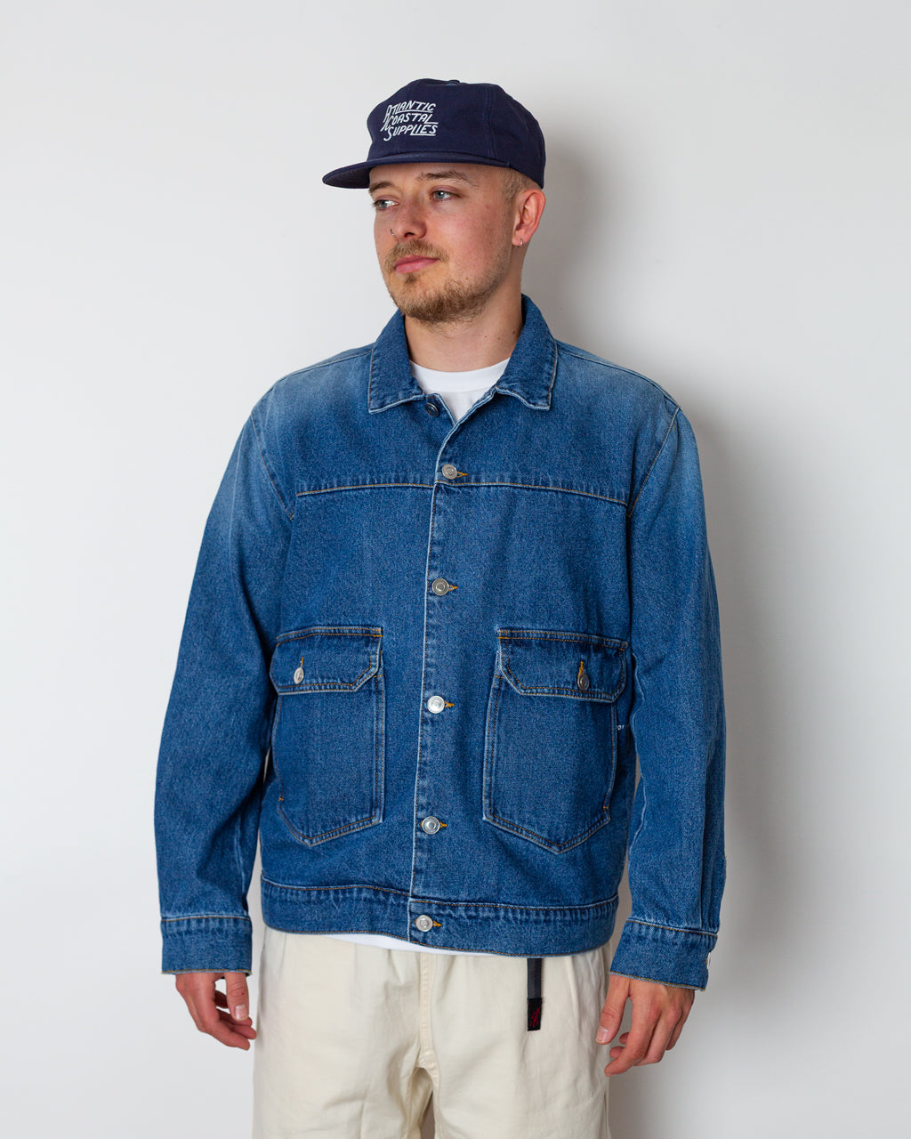 Full Button Denim Jacket - Rinsed Denim