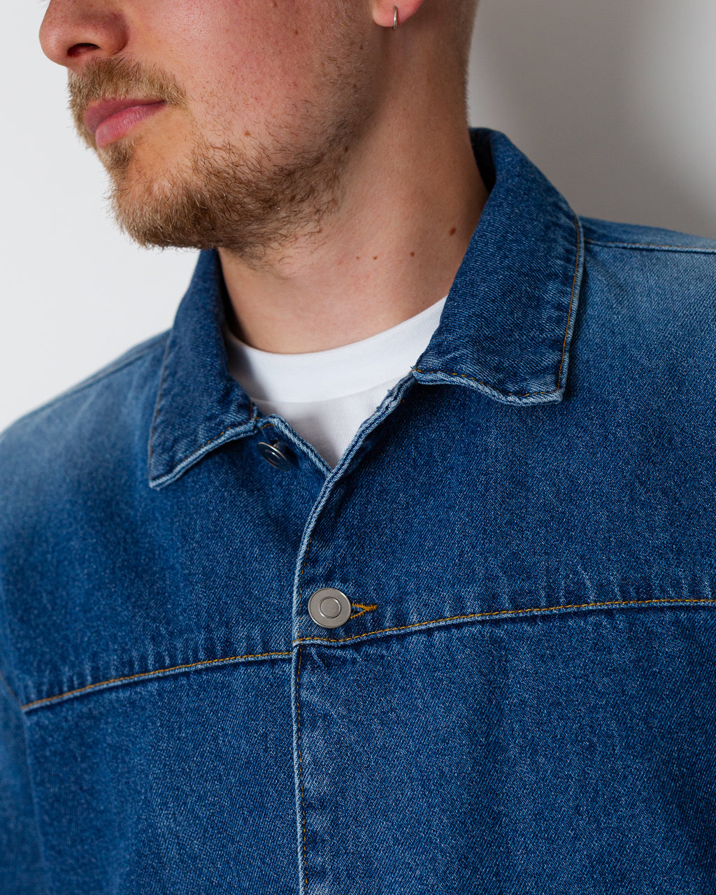 Full Button Denim Jacket - Rinsed Denim