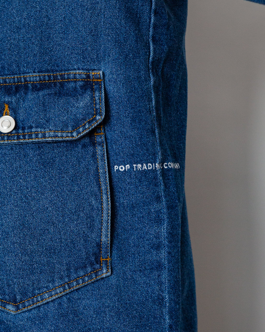 Full Button Denim Jacket - Rinsed Denim