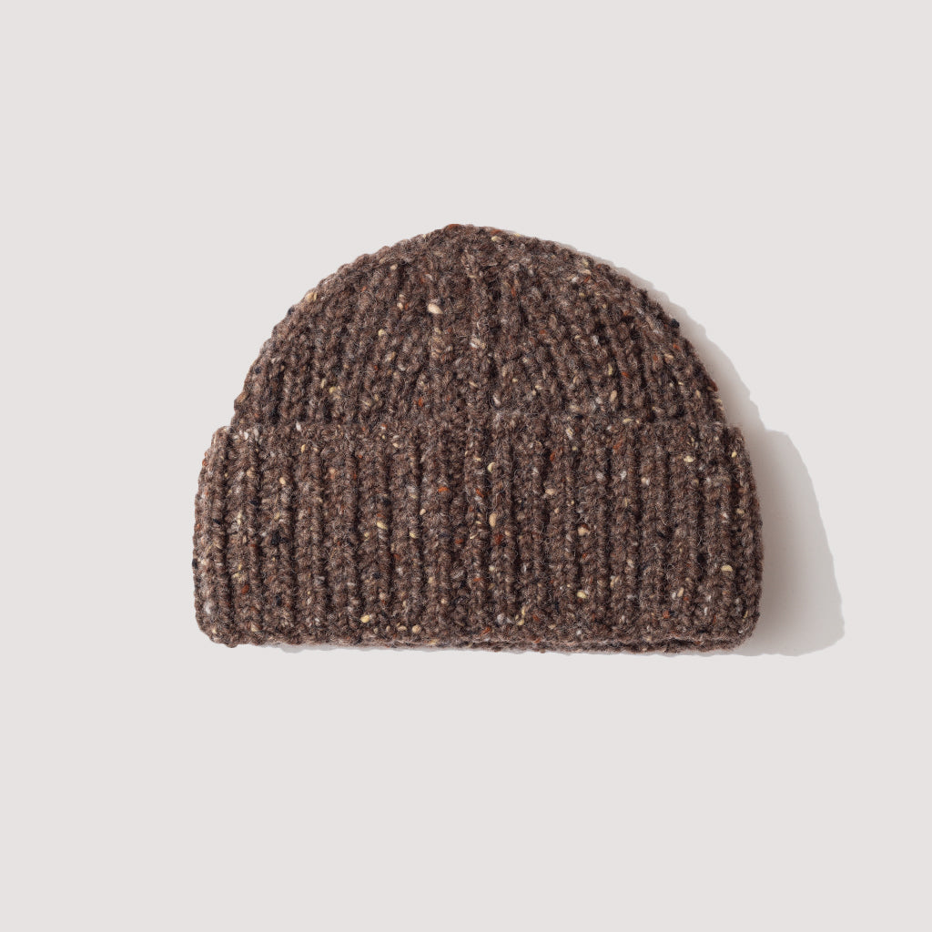 Daniel Donegal Ribbed Beanie - Seal Brown