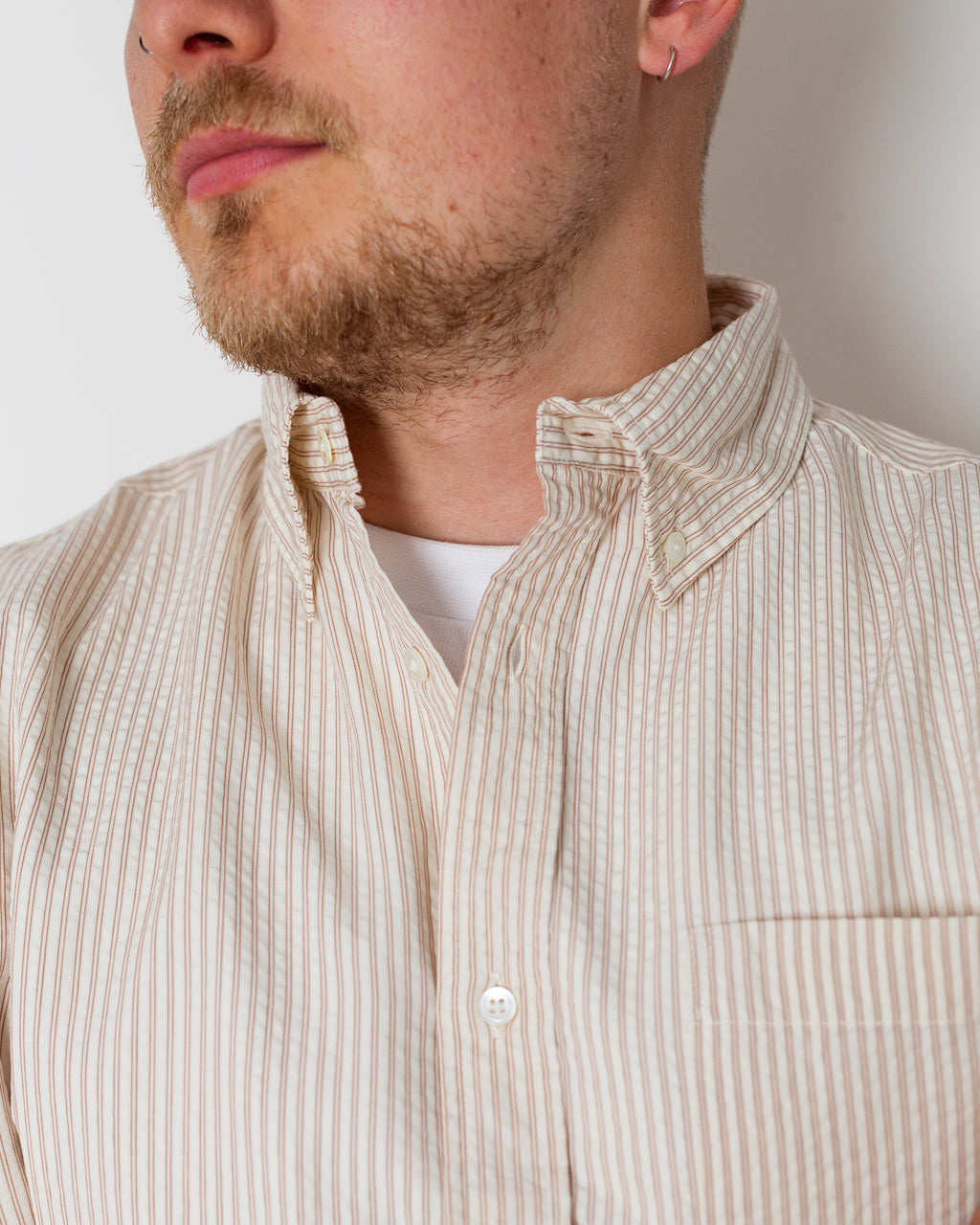 Another Shirt 1.0 - Ecru Brown Stripe | Another Aspect | Peggs & son.